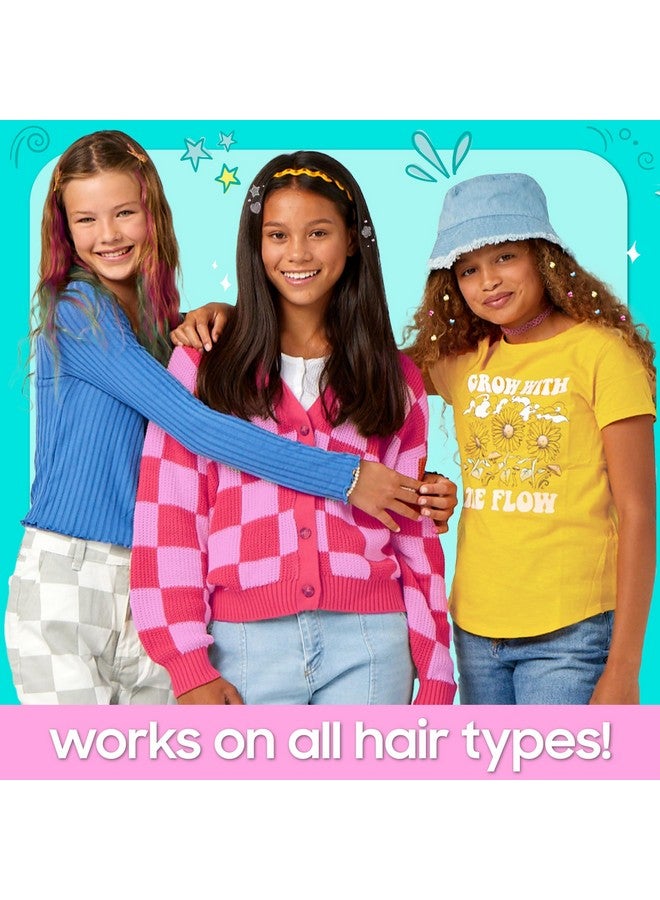 جاست ماي ستايل مصفف شعر متكامل من Just My Style، أداة تصفيف شعر 4 في 1 مع ختم الأحجار الكريمة، وخرز، وطباشير، وفرشاة - إكسسوارات شعر ممتعة للفتيات من سن 8 إلى 12 عامًا - Image 5