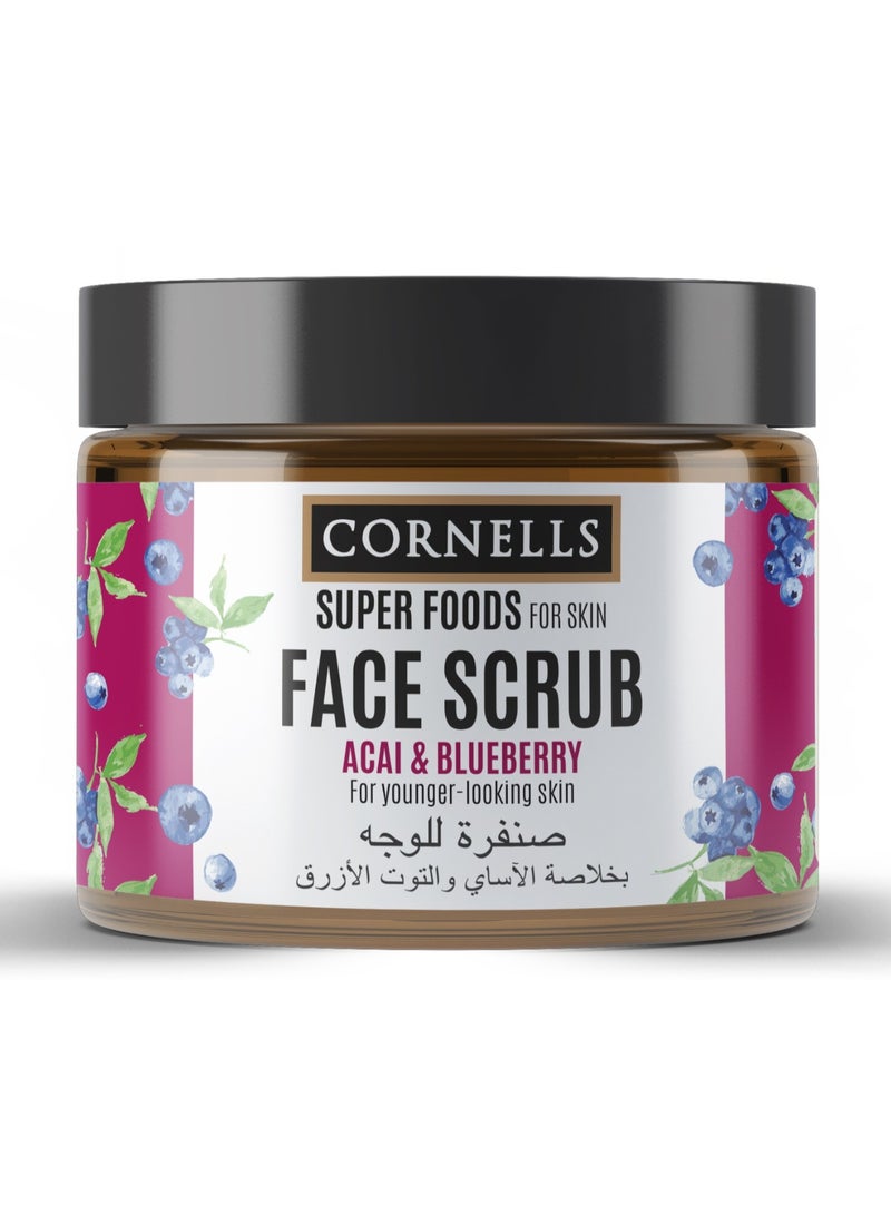 CORNELLS Face Scrub Acai And Blueberry For Yonger Looking Skin 330 Ml
