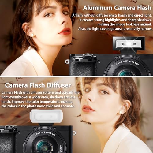MEDALight Upgrade Aluminum F1 Mini Camera Flash with Diffuser for Ricoh GR3/GR3X/Fuji/Sony ZV1/Nikon/Canon/Olympus/Digital Film Cameras,Portable hot Shoe Speedlite for DSLR Camera(Black). - Image 4