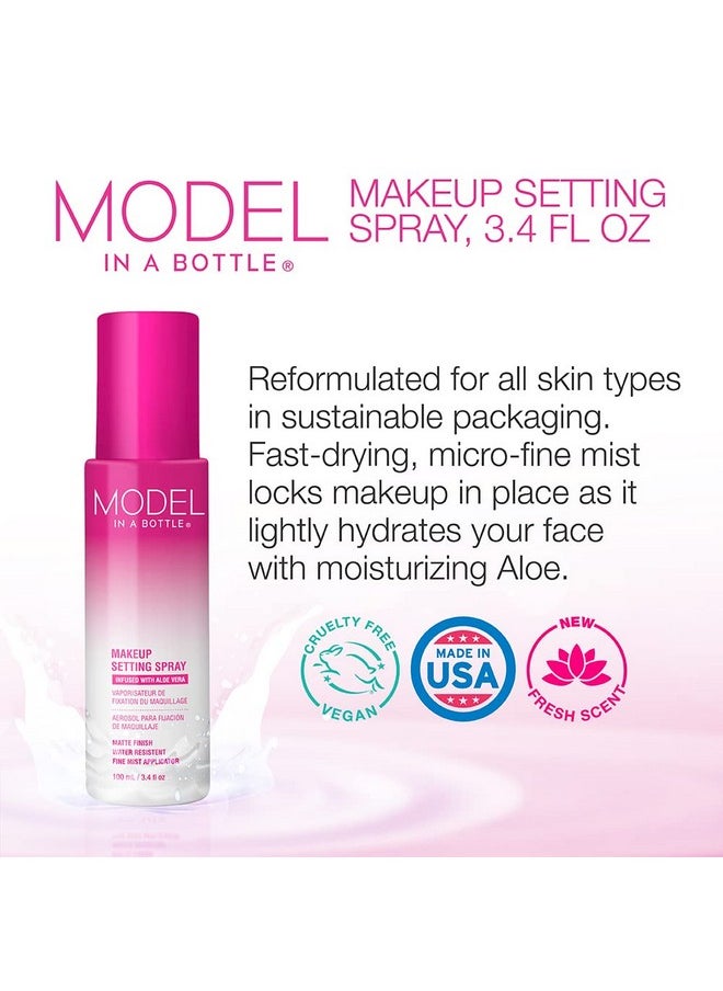 Model in a Bottle Makeup Original Setting Spray Smooth Matte Finish All Skin Types 3.4 Oz 1 Pack  - Image 3