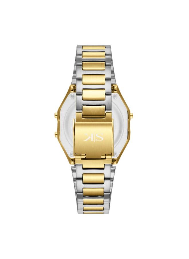 KENNETH SCOTT Men's Digital Display Watch With TT Gold Stainless Steel Strap - K25206-TBTB  - Image 3