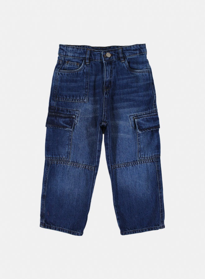 Solang Boys Cargo Jeans – Dark Wash - Image 1