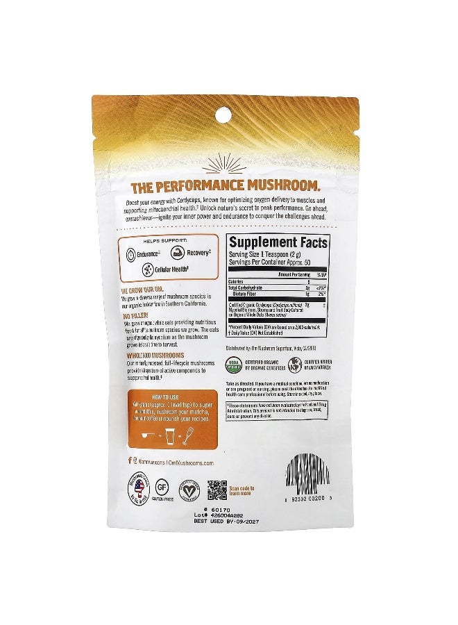 Om Mushrooms فطر أوم، مسحوق الفطر، كورديسيبس، 3.5 أونصة (100 جرام) - Image 2