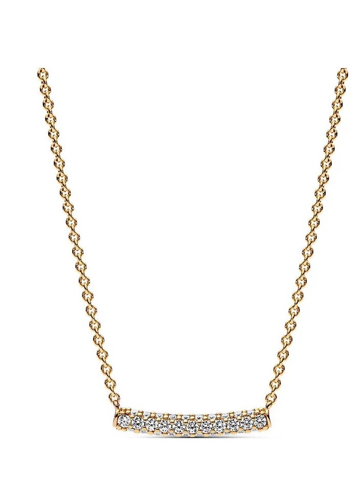 PANDORA - Pandora Timeless Pave Concealed Single Row Synthetic Cubic Zirconia Strip Collar Collar Collar 362635C01-45 - Image 1