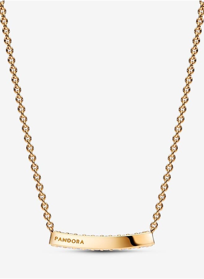 PANDORA - Pandora Timeless Pave Concealed Single Row Synthetic Cubic Zirconia Strip Collar Collar Collar 362635C01-45 - Image 1