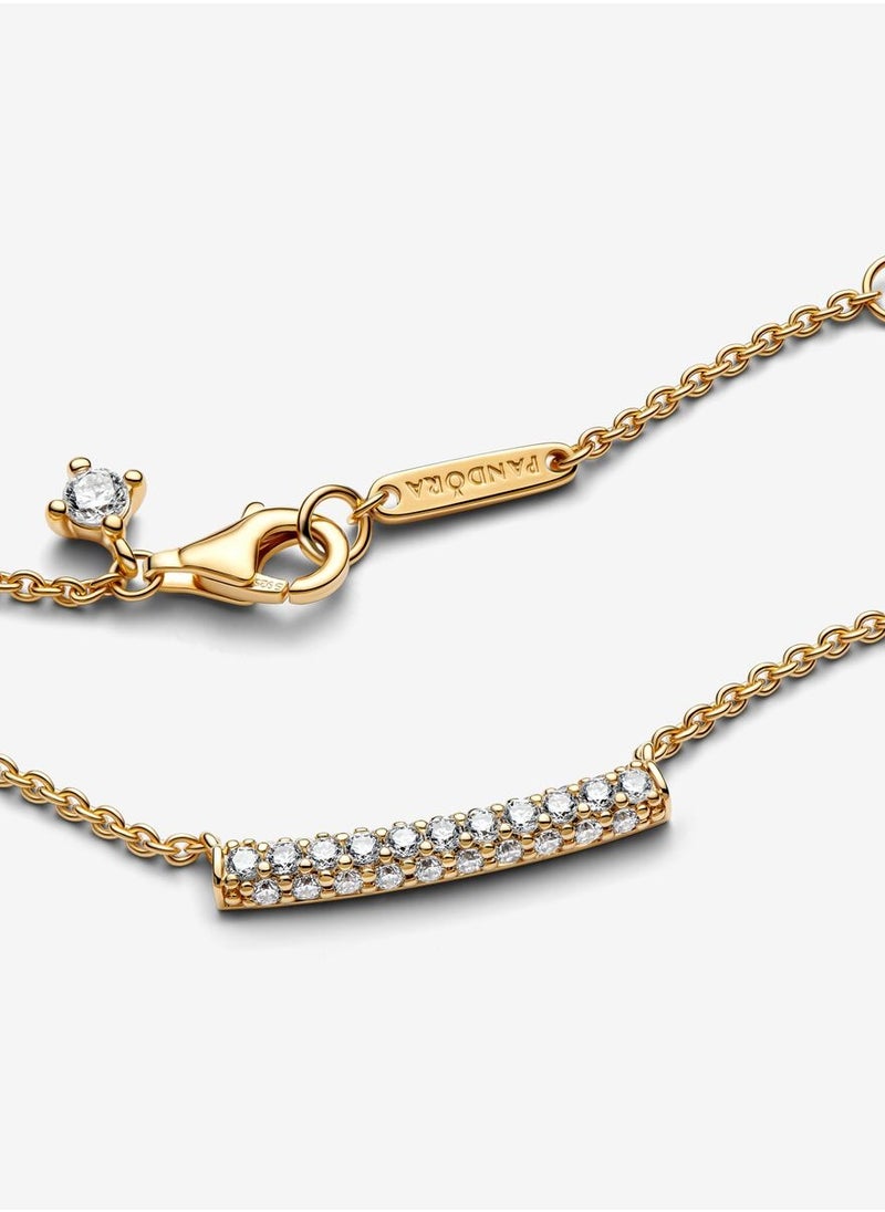 PANDORA - Pandora Timeless Pave Concealed Single Row Synthetic Cubic Zirconia Strip Collar Collar Collar 362635C01-45 - Image 1