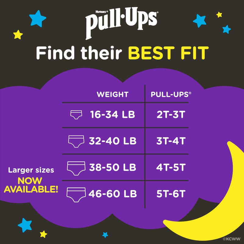 Pull-Ups Boys' Night-Time Potty Training Pants, Size 2T-3T Overnight Training Underwear (16-34 lbs),120 Ct - Image 3