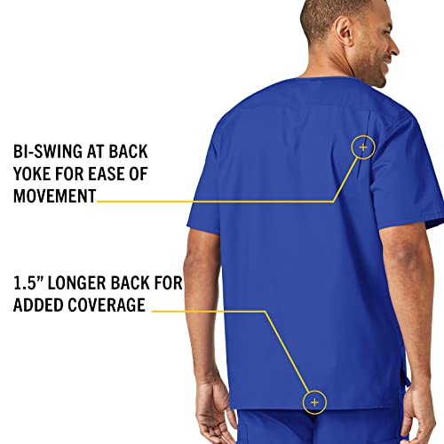 Carhartt Scrubs C15108 Men's Classic Fit Ripstop Bi-Swing Chest Pocket V-Neck Top X-Small Royal Blue - Image 4