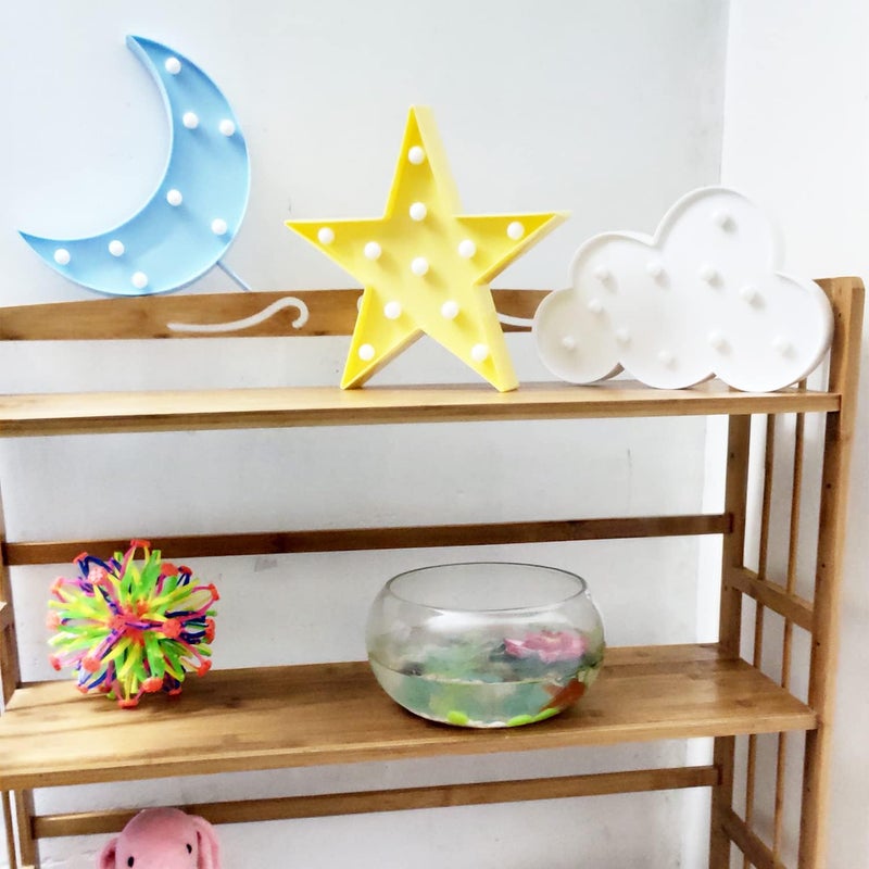 AUSAYE 3 PCS 3D Crescent Moon Light Cloud Led Star Lamp Decorative Night Lights Room Decor NightLight for Kids Adults Birthday Baby Shower Party Christmas Gifts - Image 5