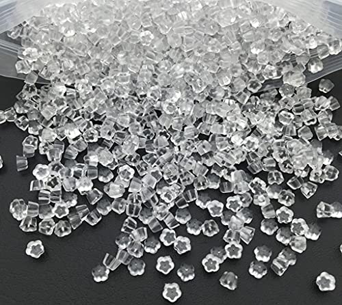 Chunney 500PCS Silicone Earring Backs, Soft Earring Stoppers, Clear Earring Backs (500pcs Flower) - Image 2