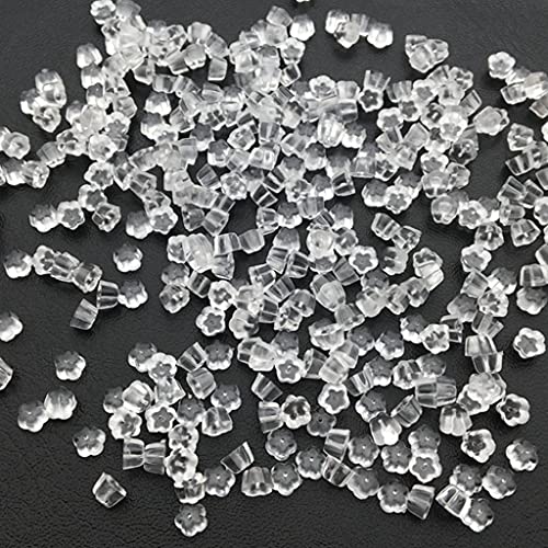 Chunney 500PCS Silicone Earring Backs, Soft Earring Stoppers, Clear Earring Backs (500pcs Flower) - Image 3