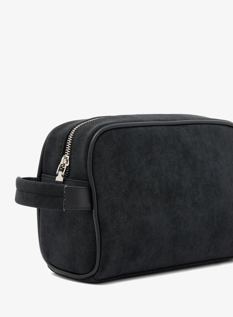Robert Wood  Zip Closure Suede Toiletry Bag for Men | Best Price UAE