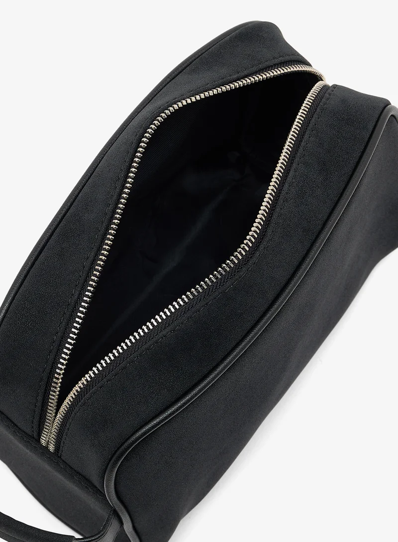 Robert Wood  Zip Closure Suede Toiletry Bag for Men | Best Price UAE