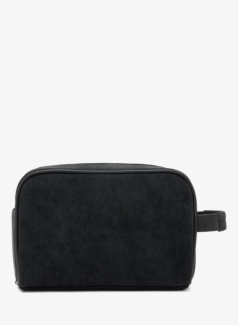 Robert Wood  Zip Closure Suede Toiletry Bag for Men | Best Price UAE