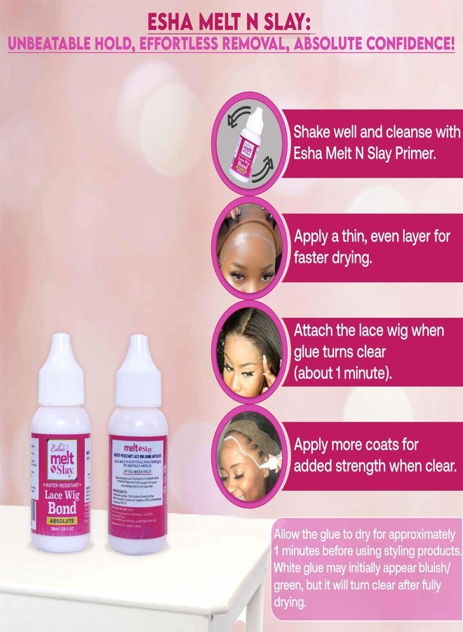 Esha Melt N Slay Absolute Lace Wig Bond - Invisible Wig Bonding Glue: Water and Oil-Resistant, Non-Toxic Formula for a Gentle, Secure Hold… - Image 5