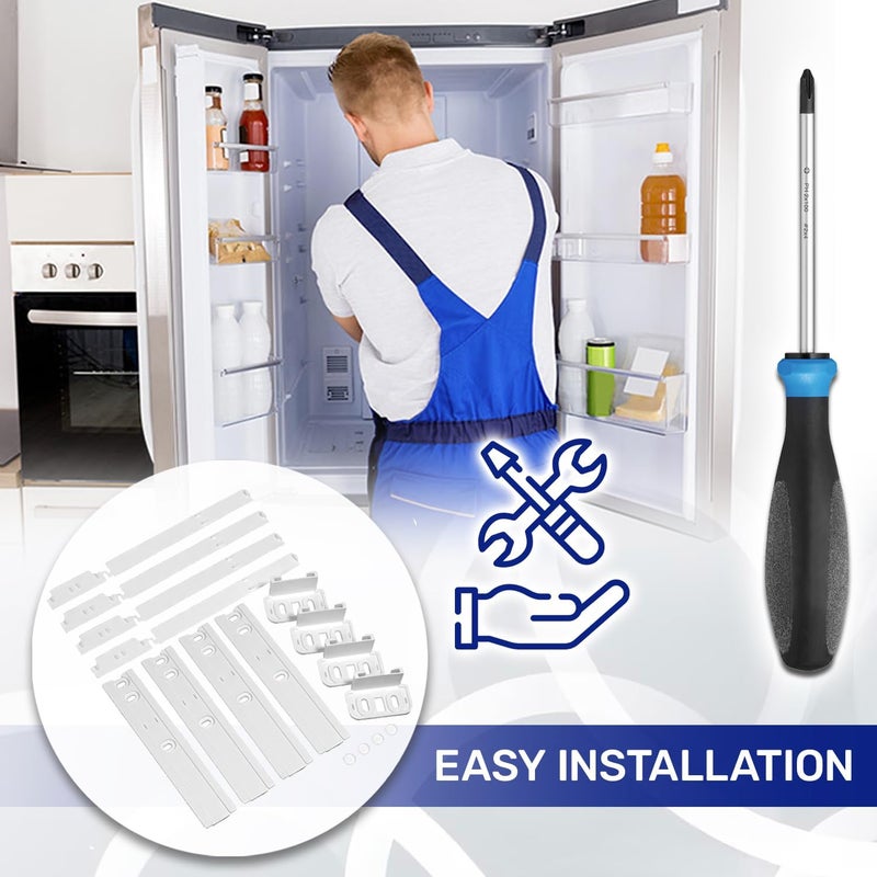 MONTERAL 4 Sets of Integrated Refrigerator and Freezer Combi Door Guide Set with Original Code C00312150 481231019131 for Whirlpool for Fagor for Indesit - 10 Year Warranty - - Image 3