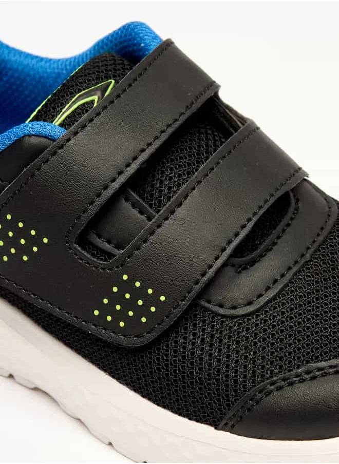Dash Boys Textured Sports Shoes with Hook and Loop Closure