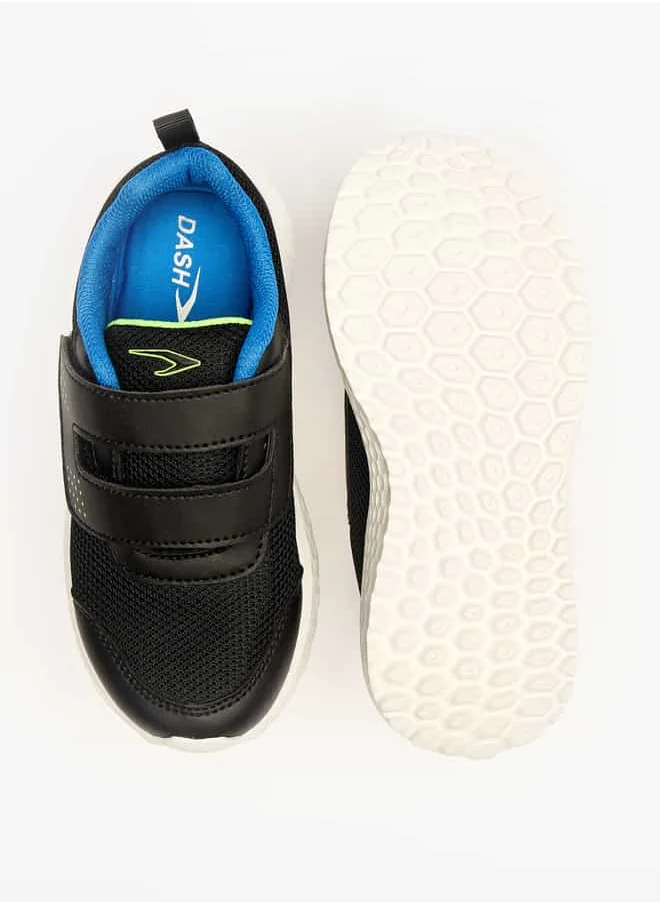 Dash Boys Textured Sports Shoes with Hook and Loop Closure