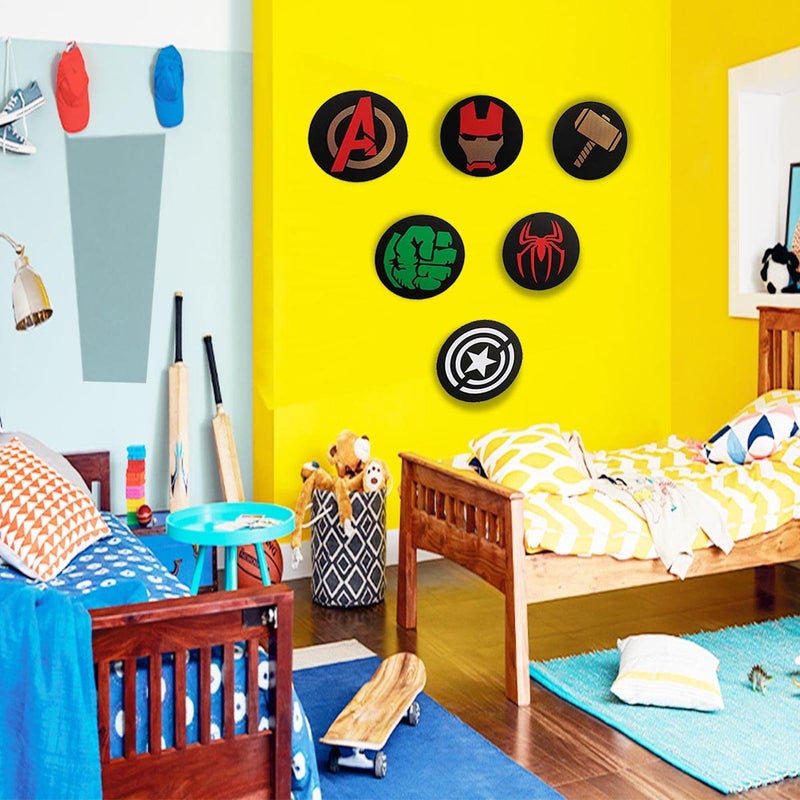 300Sparkles Avenger Fan Wooden Wall Decor 6 Pcs Set Best For Kids Room Hulk Spider man Captain America Thor Home Room Office - Image 5
