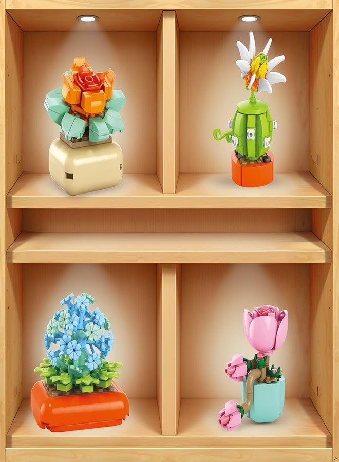 BRICHBROW 12 Pack Flowers Succulents Mini Building Set,Plant Building Blocks Toy, Gifts for Mother's Day, Valentine's Day,Easter Party Favors - Image 5