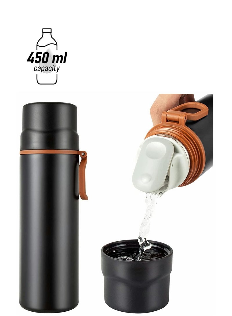 واي آند دي 450ml Insulated Water Bottle Stainless Steel Vacuum Coffee Cup with Handle, Flask Double Walled Sport Travel Mug Leakproof Lid, Keep Hot & Cold 12 Hours BPA Free, 15oz - Image 1