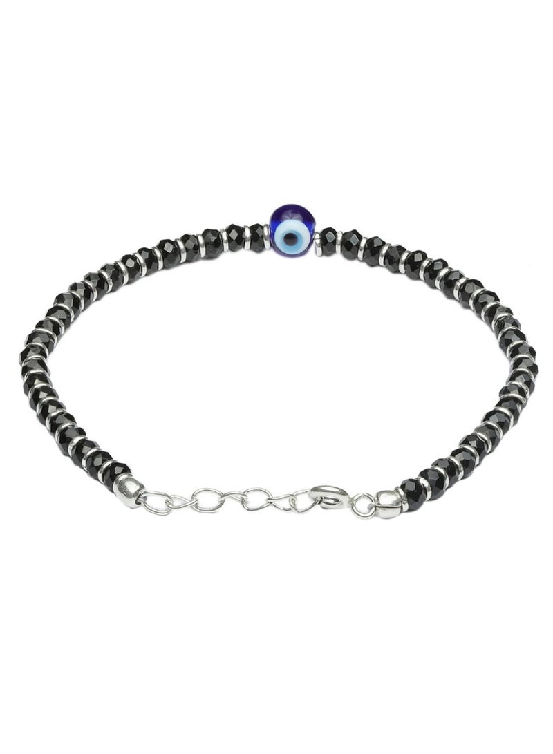 Priyaasi Women 92.5 Sterling Beaded Evil Eye Charm Bracelet  - Image 3