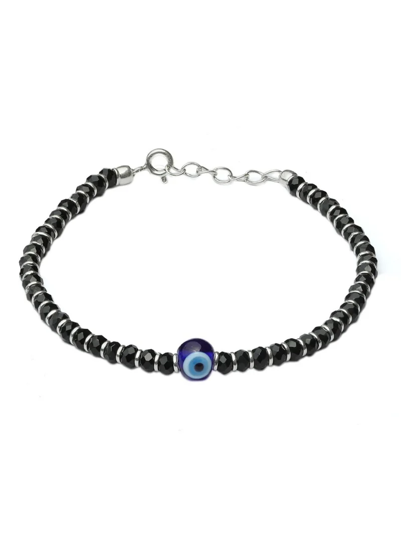 برياسي Women 92.5 Sterling Beaded Evil Eye Charm Bracelet