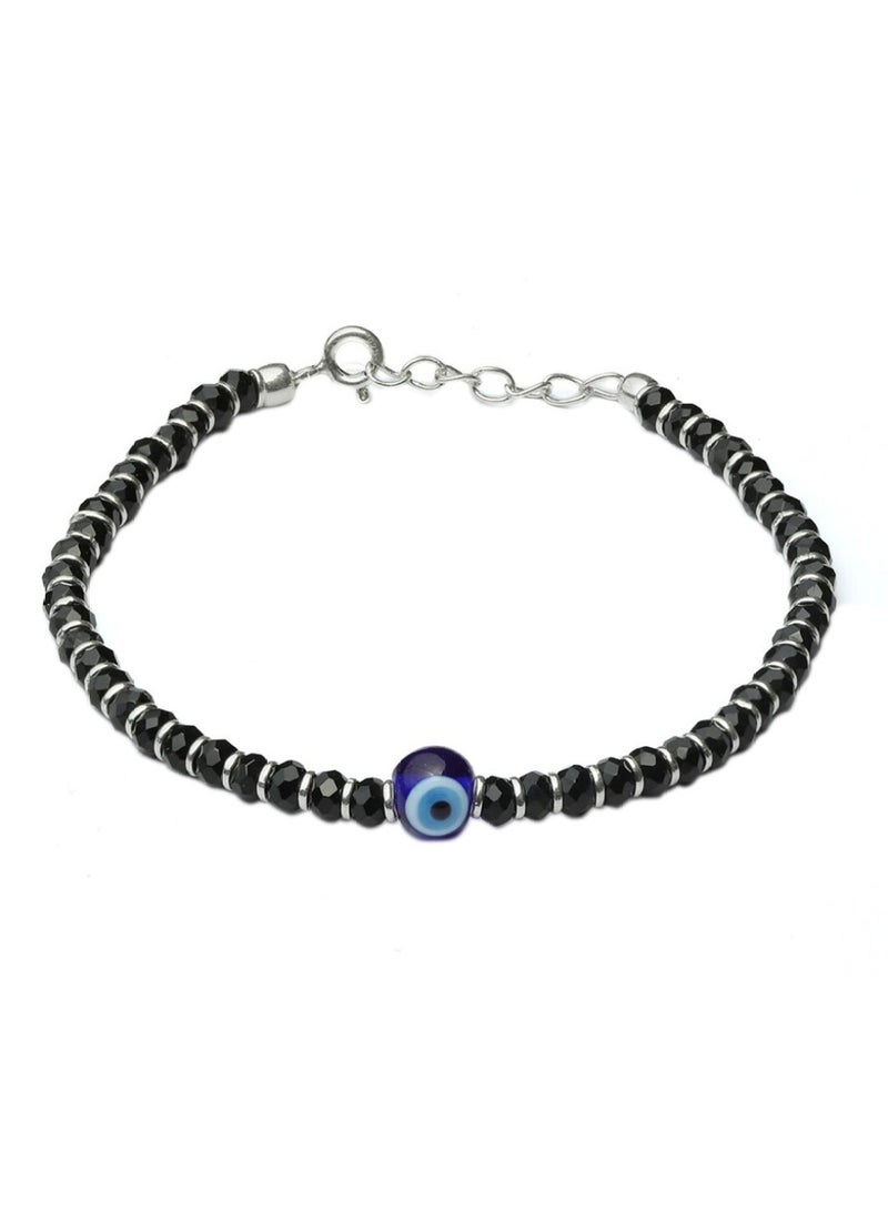 Priyaasi Women 92.5 Sterling Beaded Evil Eye Charm Bracelet  - Image 2