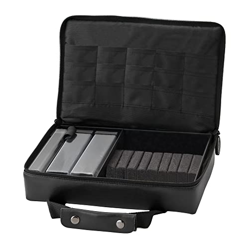 Casemaster The Pro Leatherette Dart Case with LeatherLike Exterior Covering Holds 9 Steel Tip or Soft Tip Darts with 15 Builtin Pockets for Accessories and Plastic Tubes and Containers for Even More - Image 1