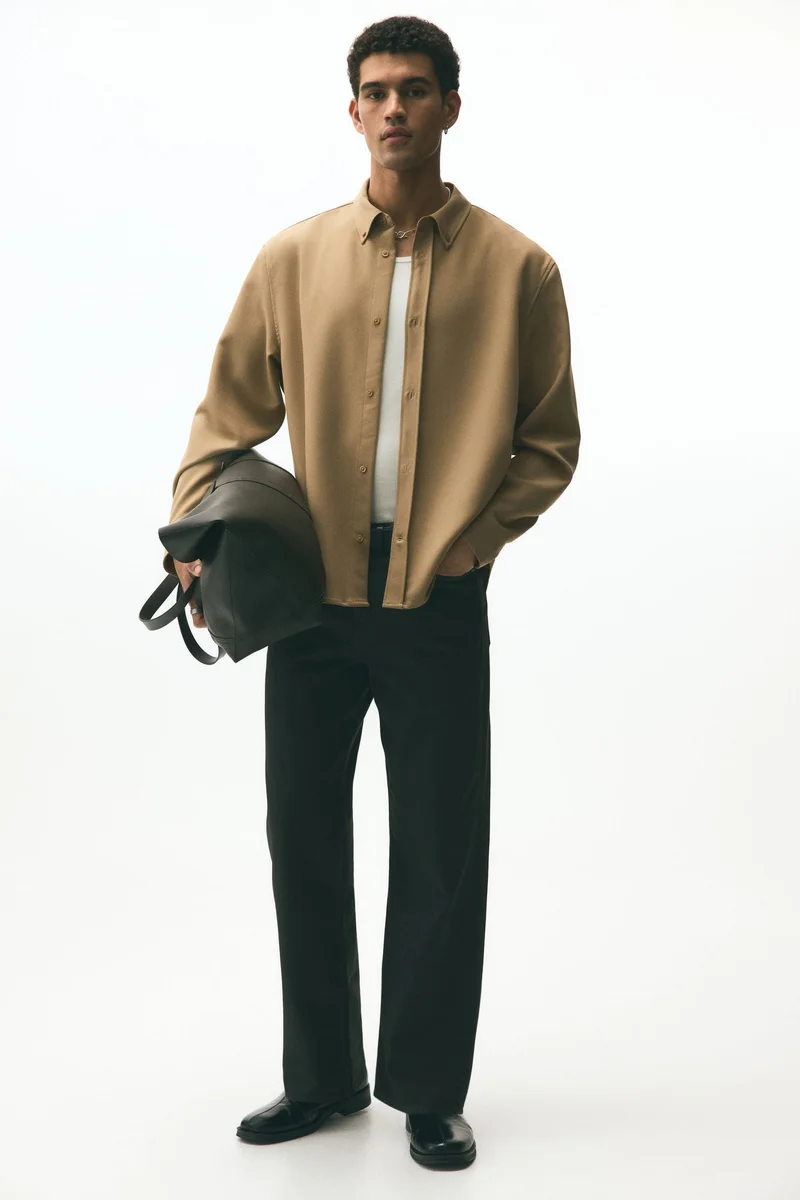 اتش اند ام قميص تويل بقصّة مريحة