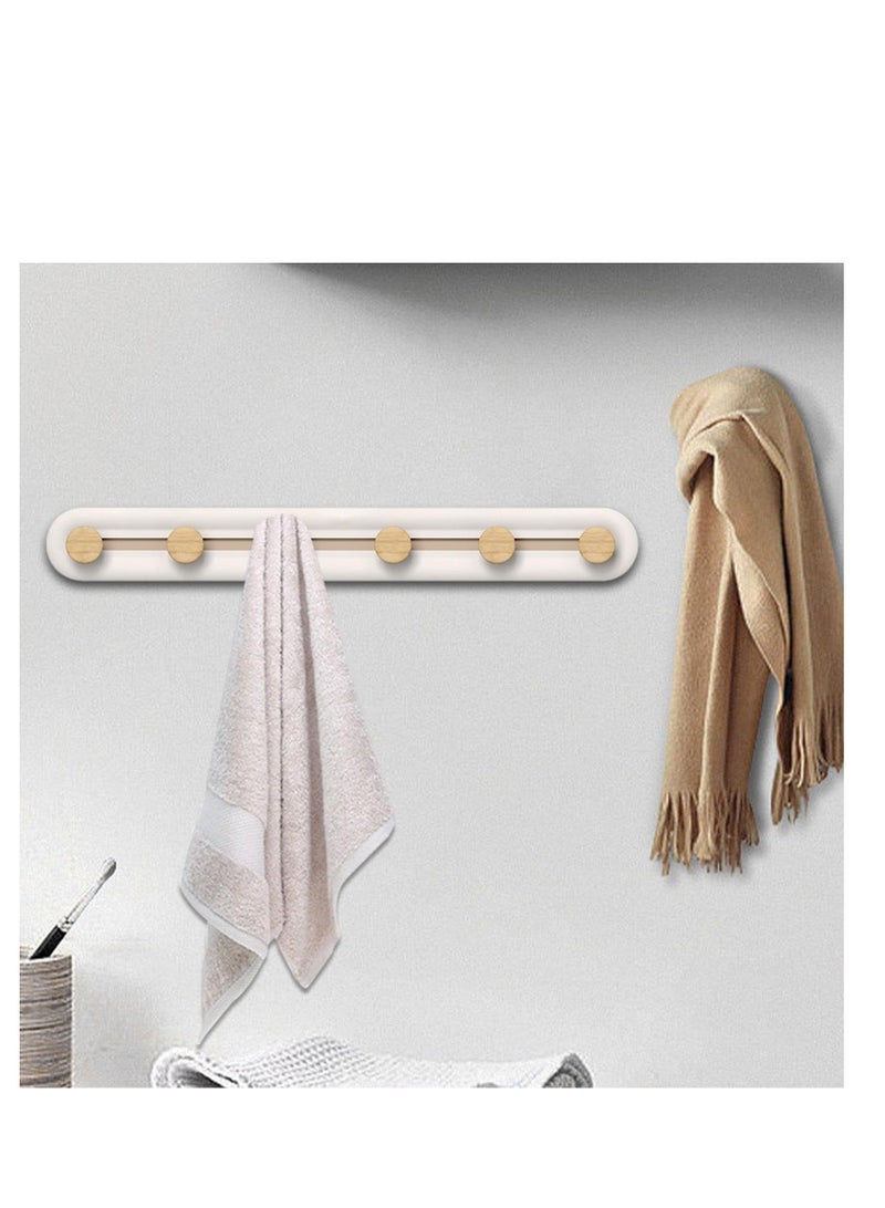 Household Hook Rack, 6 Sliding Hook Rack, Drilling Free Reusable Clothes Hat Bag Racks, Suitable for Bedroom, Bathroom, Kitchen Utensils, Garden, Office  - Image 3