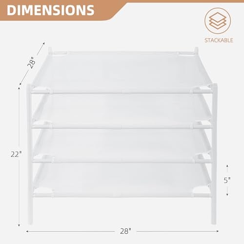 STORAGE MANIAC Sweater Drying Rack, Mesh Clothes Drying Rack, Stackable Laundry Drying Rack, Lay Flat Dryer for Delicates, Portable Dry Rack for Indoor or Outdoor, White, 4-Pack - Image 3