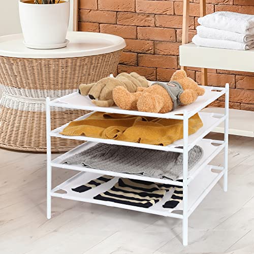 STORAGE MANIAC Sweater Drying Rack, Mesh Clothes Drying Rack, Stackable Laundry Drying Rack, Lay Flat Dryer for Delicates, Portable Dry Rack for Indoor or Outdoor, White, 4-Pack - Image 2