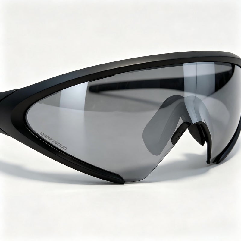 Oakley Matte Black Wrap Around Prizm Sports Sunglasses UV400 Windproof Polarized Cycling Driving Shades for Men Windproof Anti-Glare - Image 4
