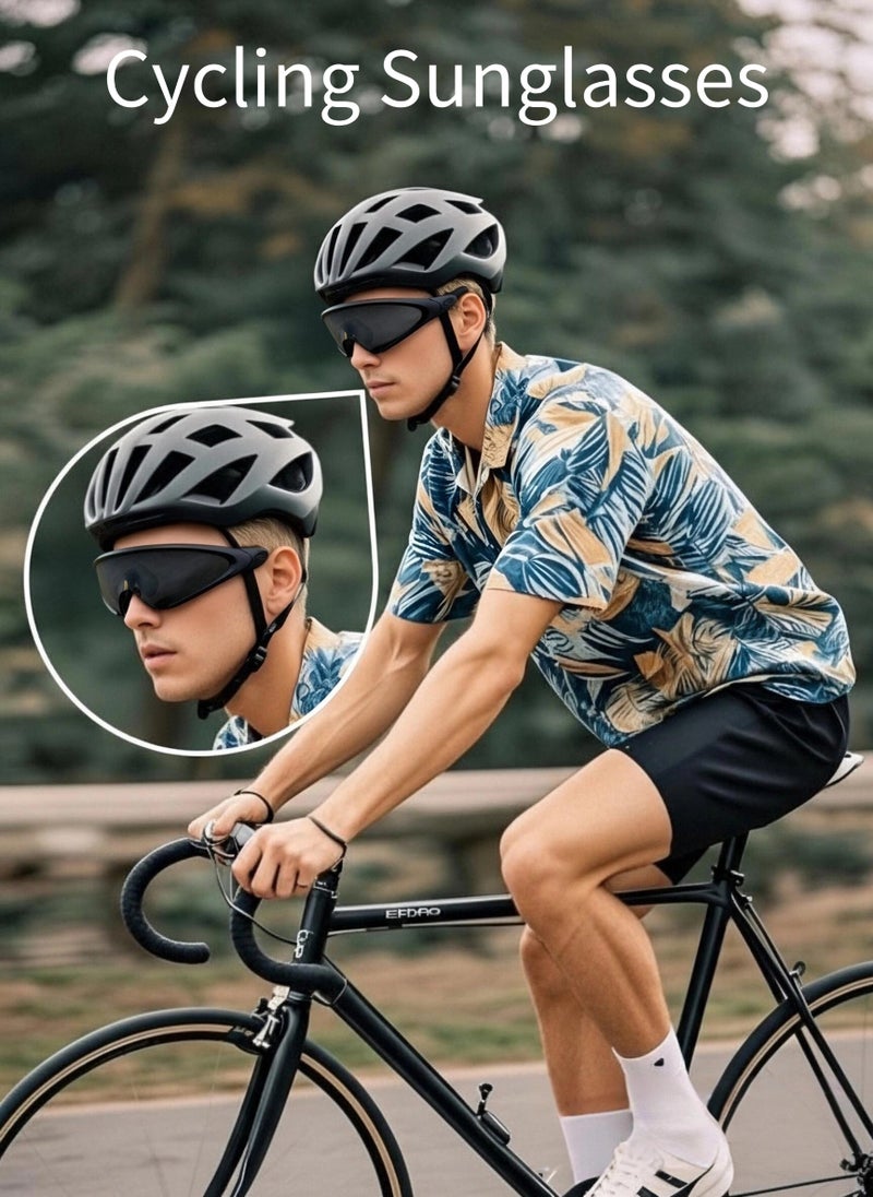Oakley Matte Black Wrap Around Prizm Sports Sunglasses UV400 Windproof Polarized Cycling Driving Shades for Men Windproof Anti-Glare - Image 5