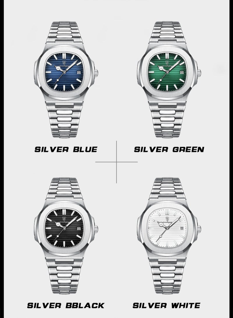 POEDAGAR Watch for Men Quartz Stainless Steel Water Resistant Analog Watch - Image 4