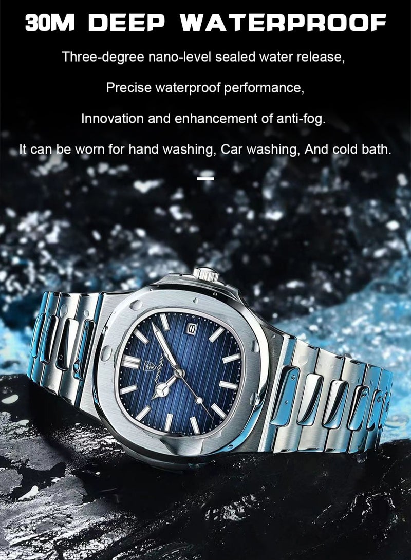 POEDAGAR Watch for Men Quartz Stainless Steel Water Resistant Analog Watch - Image 5