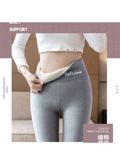 Generic Womens Fleece Lined Slim Fit Leggings High Waist Warm Cotton 9/10 Length Pants Autumn Winter Outerwear Comfortable Casual light gray 008 [fleece-lined Warm]] 