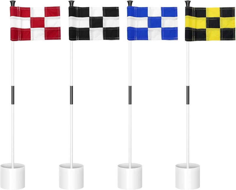KINGTOP Golf Flagstick Mini, Putting Green Flag for Yard, All 3 Feet, Double-Sided Numbered Golf Flags, Golf Pin Flag Hole Cup Set, Portable 2-Section Design, Gifts Idea - Image 1