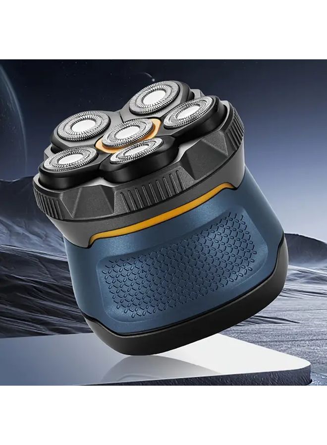Dark Blue Mens Razor Self Sharpening 6 Blade Cartridge Dual Flex Heads Magnetic Shaving System Wet Dry Use - Image 4