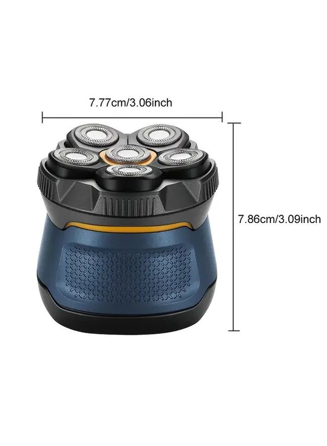 Dark Blue Mens Razor Self Sharpening 6 Blade Cartridge Dual Flex Heads Magnetic Shaving System Wet Dry Use - Image 2