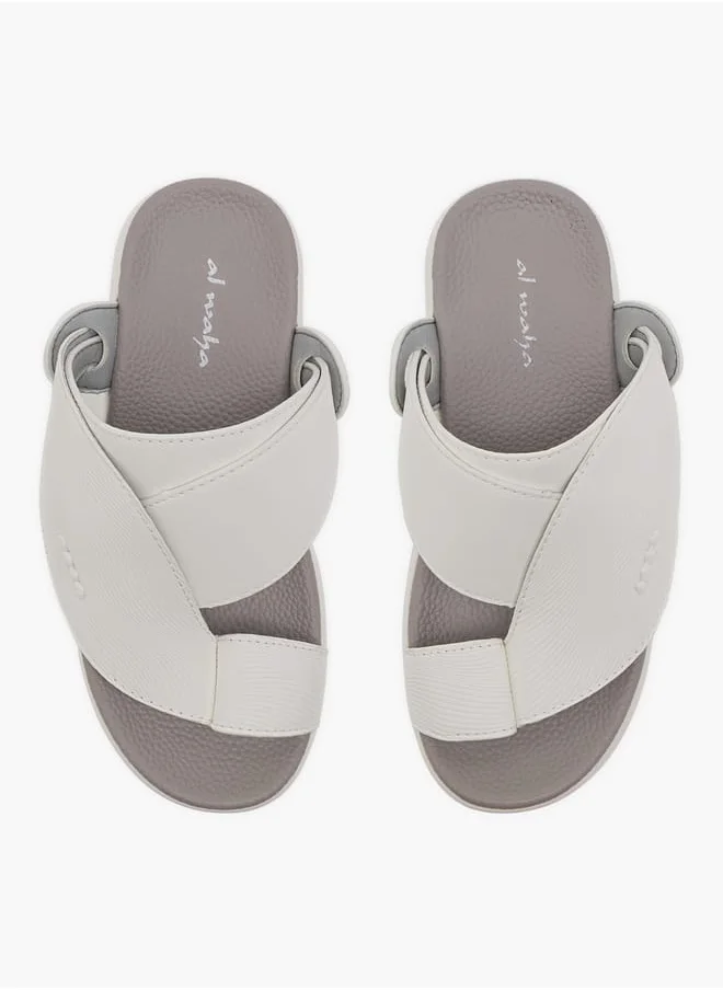 الواحة Boys Textured Slip-On Arabic Sandals with Toe Loop Detail
