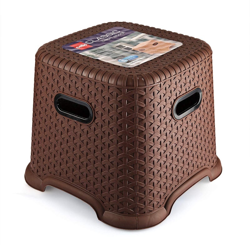 Cello CELLO Classic Perfect Posture Plastic Stool | Plastic Stool for Sittng | Light Weight & Stackable | Ideal for Kitchen, Suitable for Home, Office, Hotel & Bathroom |Small | Brown  - Image 3