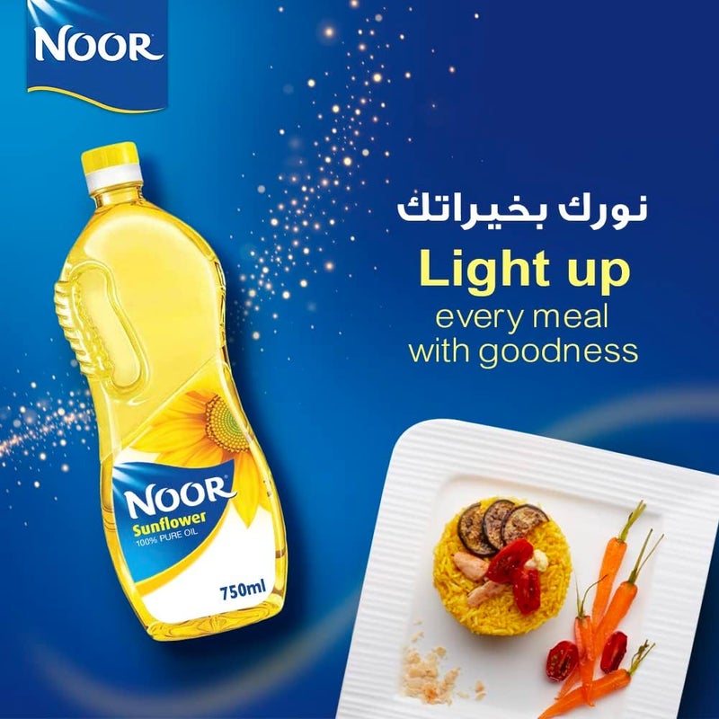 Noor Sunflower Oil, 2 x 1.5 Liters + 750 ml - 100% Pure Oil - Image 2