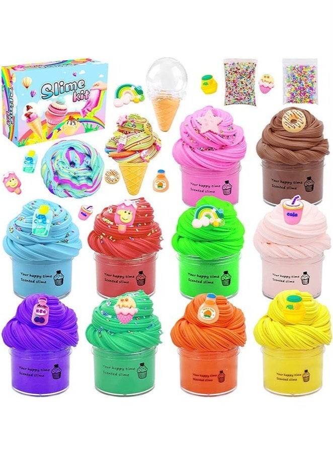 Butter Slime Kit 10 Pack, Suitable for Parties, Fragrant, Soft and Non Stick, Gift for Boys and Girls, Stress Relieving Slime Bulk for Boys and Girls' Game Ice Cream Mold Filling - Image 1