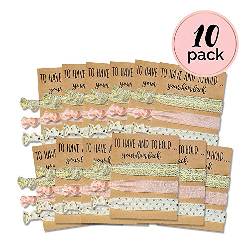 Pop Fizz Designs Bridesmaid Gifts Hair Tie Cards | Pink & Gold | Bachelorette Party Favors | Wedding Party and Bridal Shower Favors (10 pack) - Image 2