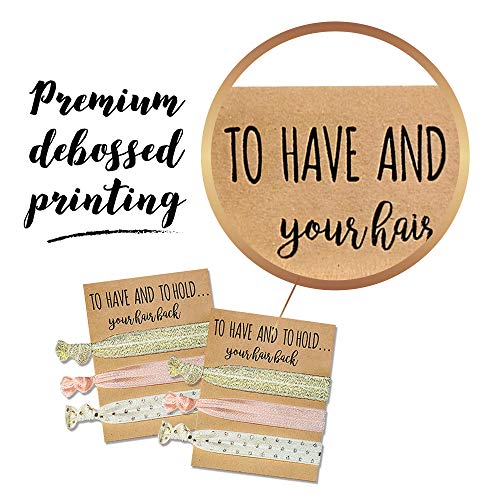 Pop Fizz Designs Bridesmaid Gifts Hair Tie Cards | Pink & Gold | Bachelorette Party Favors | Wedding Party and Bridal Shower Favors (10 pack) - Image 3