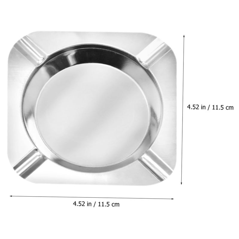 2Pcs Stainless Steel Ashtray Portable with Slot Design for Home Office Bar Outdoor Use - Image 5