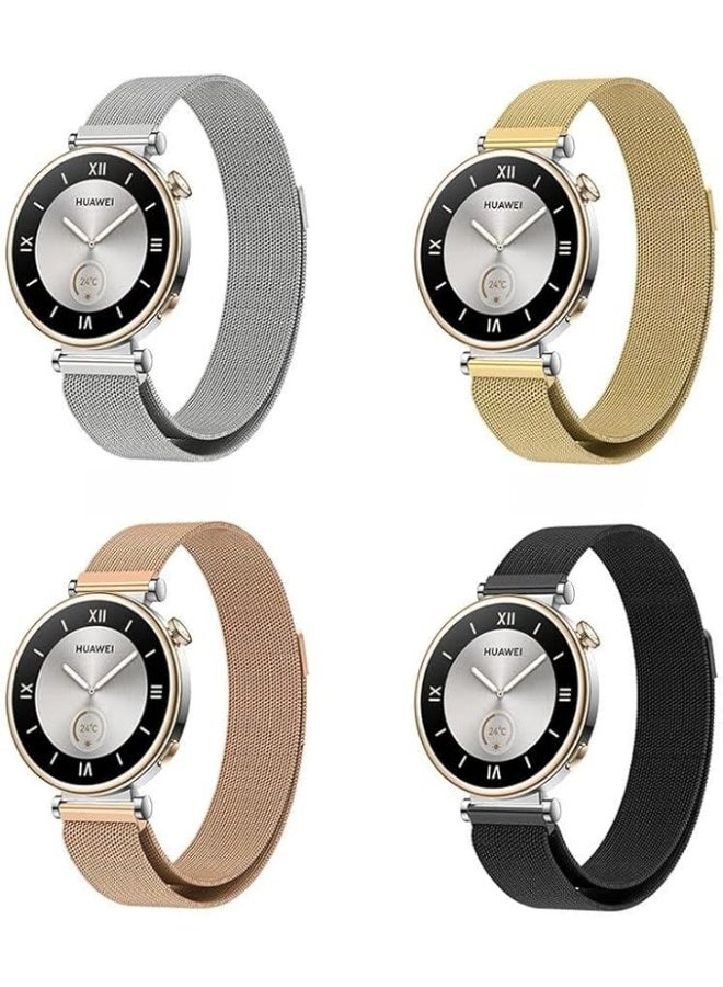 Watch 18mm Stainless Steel Magnetic Metal Smart Watch Band | Compatible with Huawei Watch gt4 41mm & gt5 41mm & gt6 41mm Stylish Adjustable Replacement Strap Durable Comfortable Rosegold - Image 3