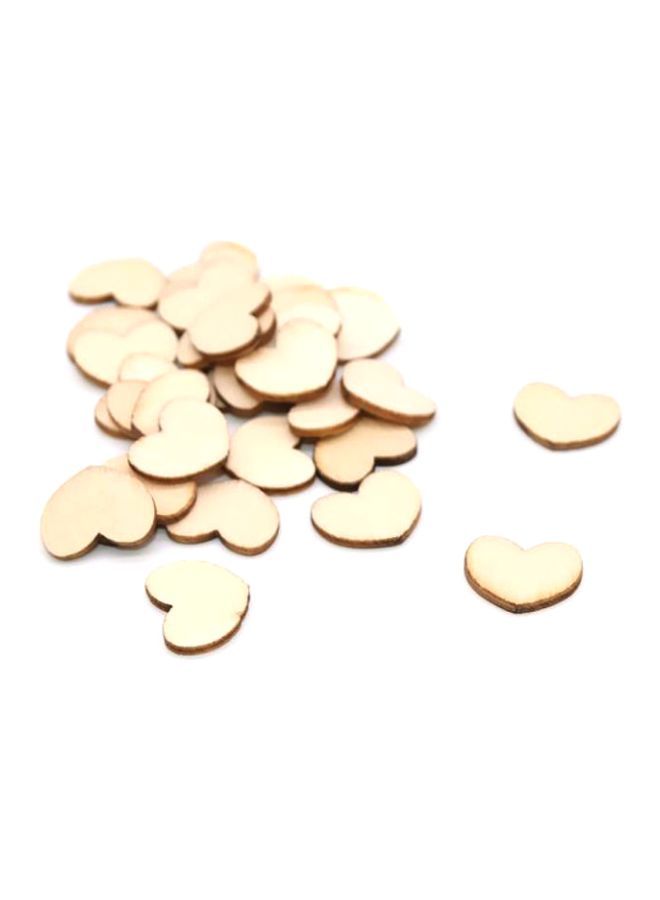 NIBEMINENT 100-Piece Mini Wooden Love Heart Wedding Table Scatter 15x12cm - Image 3